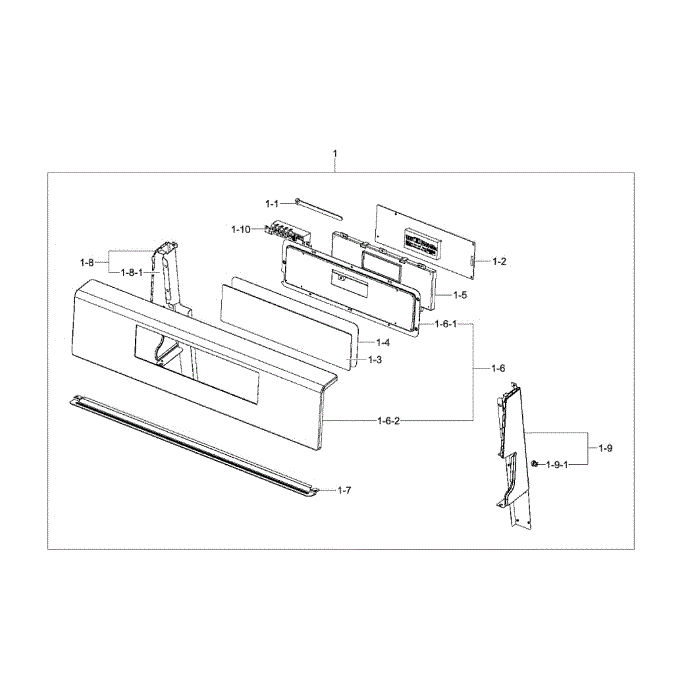 Control Box Diagram and Parts List for NX58F5700WS AA-00 Samsung Range