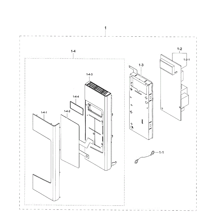 Control Panel Diagram and Parts List for SMH1926S XAA-00 Samsung Microwave