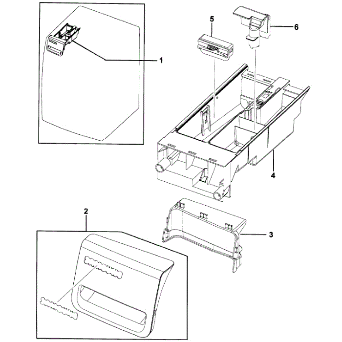 Drawer Diagram and Parts List for WF209ANW XAA-00 Samsung Washer
