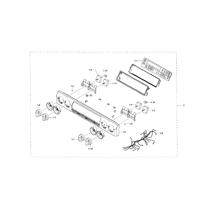 Control Panel Diagram and Parts List for NE58F9710WS AA-01 Samsung Range