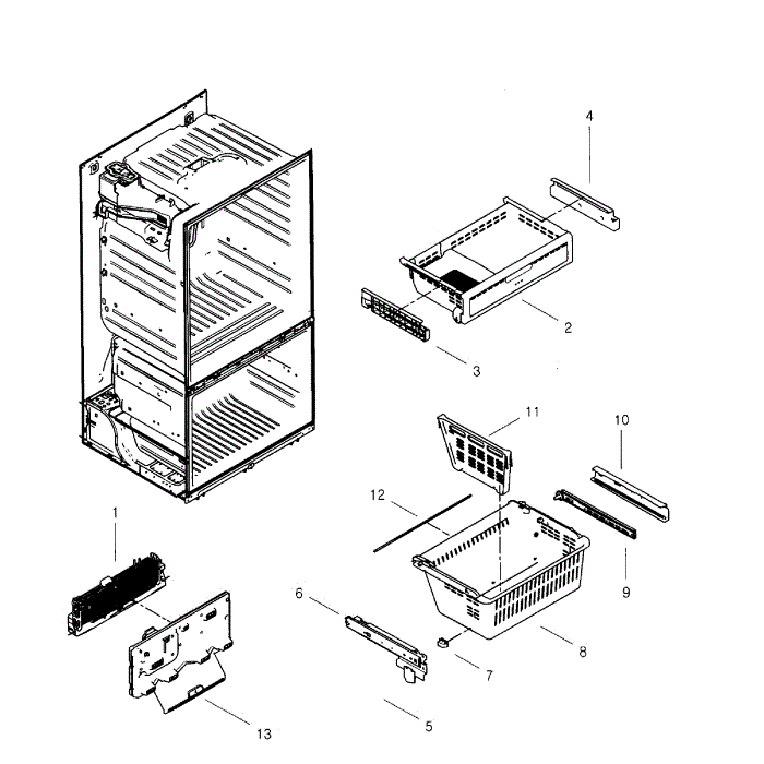 Freezer Diagram and Parts List for RF268ABBP XAA-00 Samsung Refrigerator