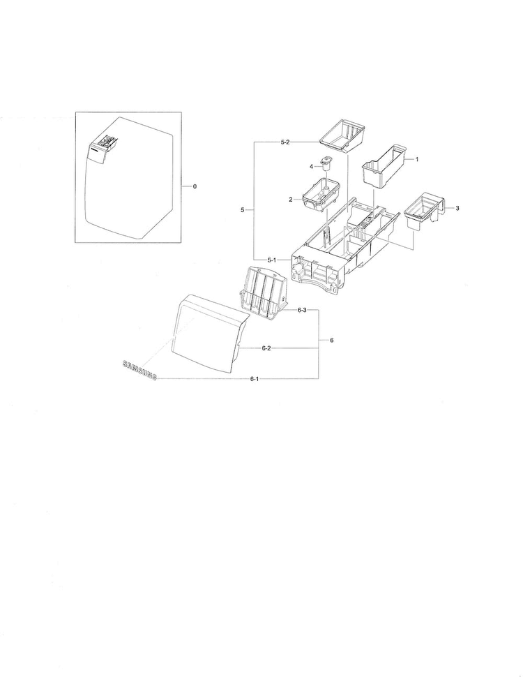 Drawer Diagram and Parts List for WF461ABP XAA-0001 Samsung Washer