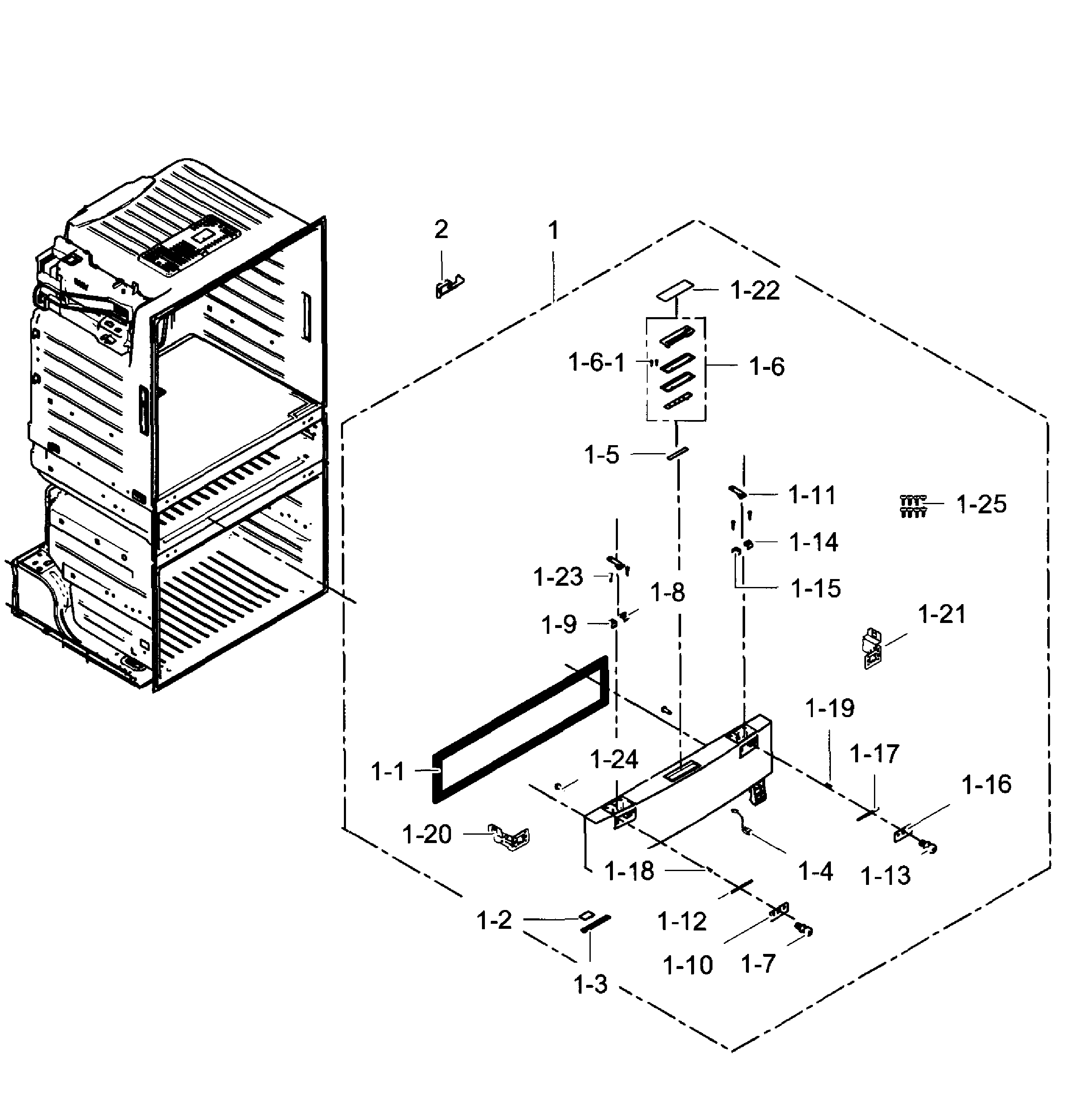 Flexzone Door Diagram and Parts List for RF28JBEDBSG AA-0002 Samsung Refrigerator