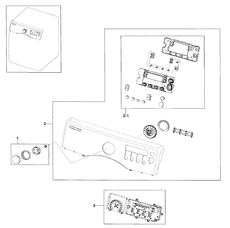 Control Panel Diagram and Parts List for DV330AEB XAA-0002 Samsung Dryer