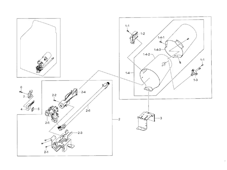 Duct & Burner Diagram and Parts List for DV56H9000GW A2-0000 Samsung Dryer