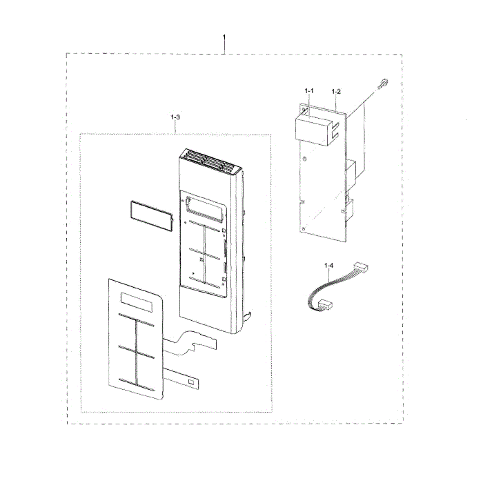 Control Panel Diagram and Parts List for ME18H704SFB AA-00 Samsung Microwave Oven Combo