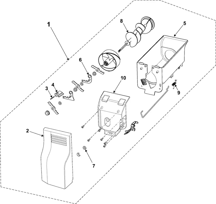 Ice Bin Diagram and Parts List for RS253BASB XAA Samsung Refrigerator