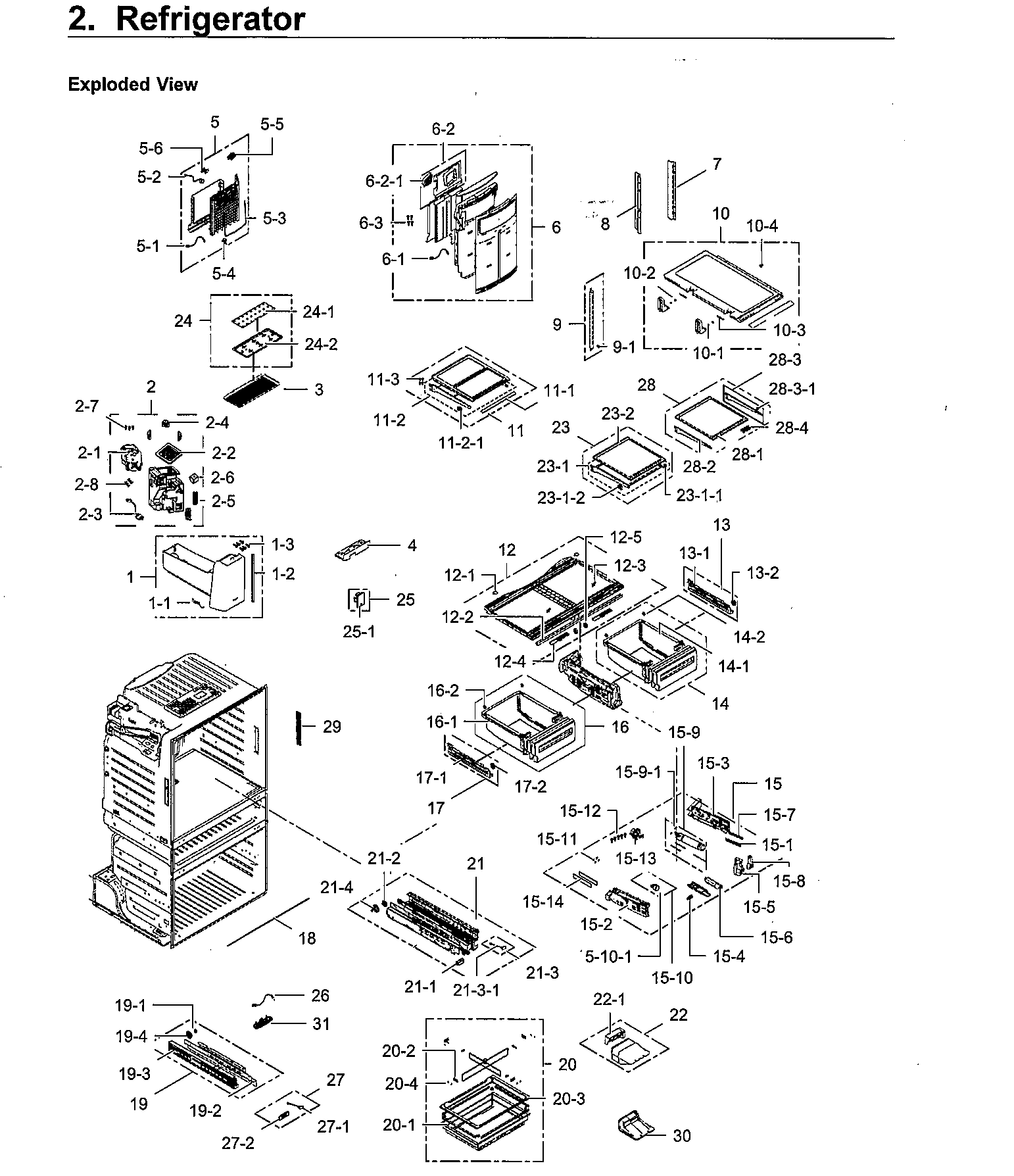 Fridge Diagram and Parts List for RF28HMEDBWW AA-0012 Samsung Refrigerator