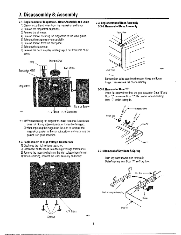 Precaution/specifications Page 5 Diagram and Parts List for MW3050W XAA Samsung Microwave