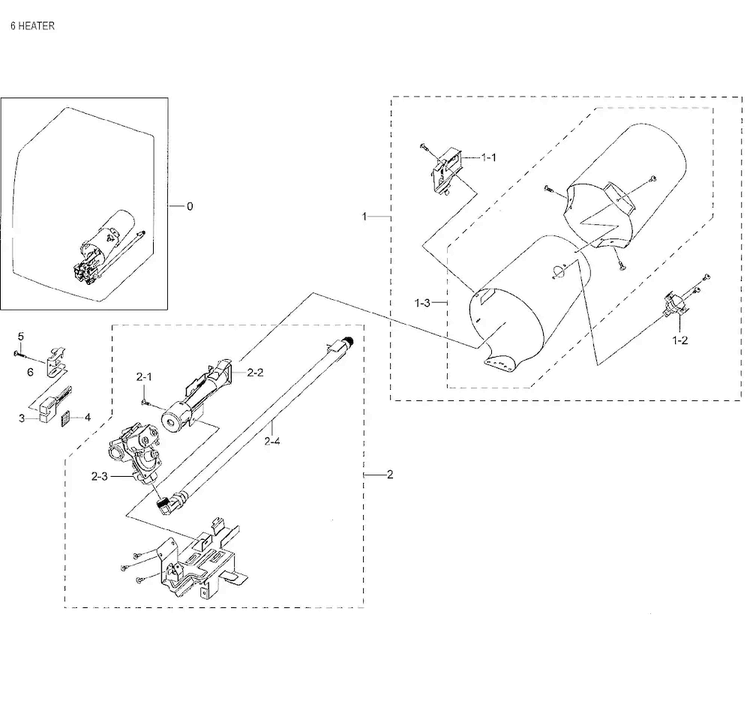 Duct & Burner Diagram and Parts List for DV42H5000GW A3-0003 Samsung Dryer