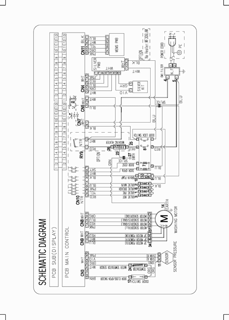Wiring Information Diagram and Parts List for WF316BAC XAA Samsung Washer