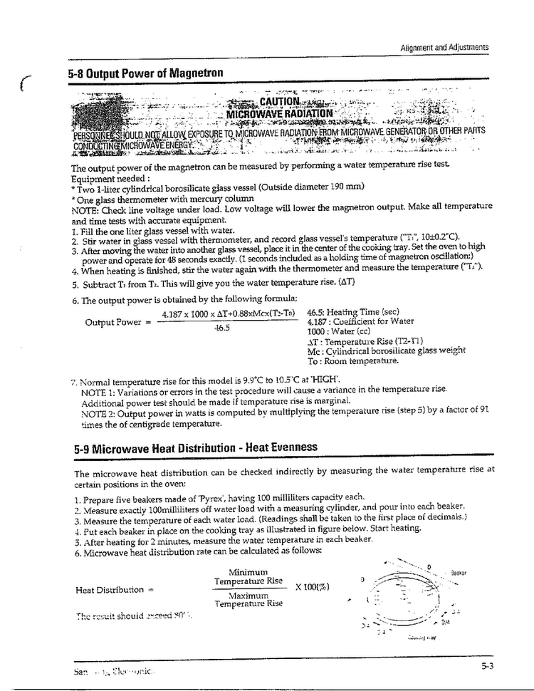 Alignments And Adjustments Page 2 Diagram and Parts List for MW6580W XAA Samsung Microwave