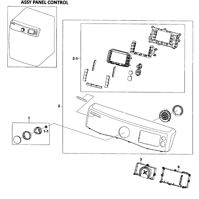 Control Panel Diagram and Parts List for DV520AEW XAA-00 Samsung Dryer