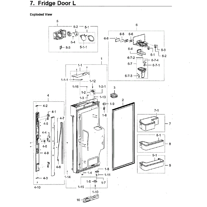 Fridge Door Lt Diagram and Parts List for RF28M9580SR AA-00 Samsung Refrigerator
