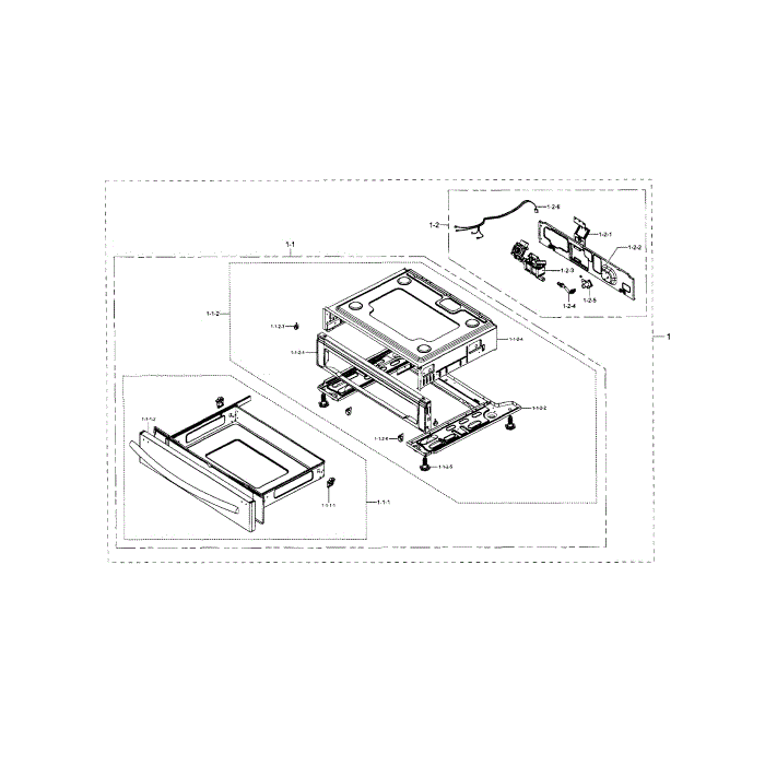 Drawer Diagram and Parts List for NX58H5600SS AA-01 Samsung Range