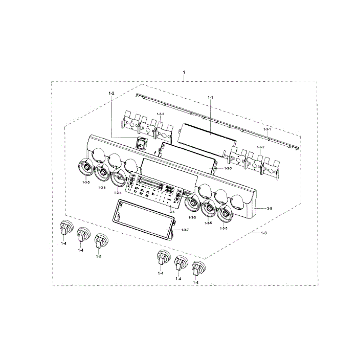 Control Panel Diagram and Parts List for NX58H9950WS AA-00 Samsung Range