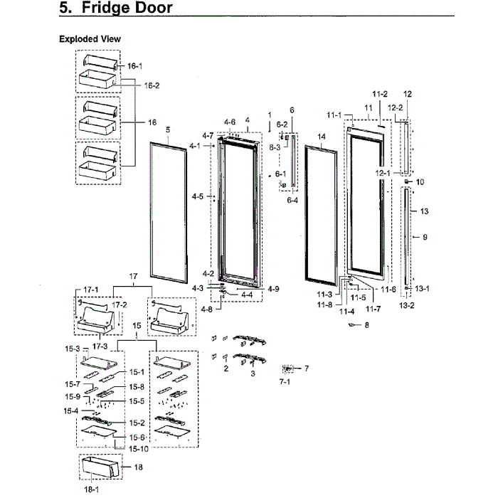 Right Door Diagram and Parts List for RH22H9010SR AA-04 Samsung Refrigerator