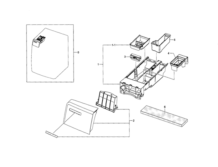Drawer Diagram and Parts List for WF448AAE XAA-0002 Samsung Washer