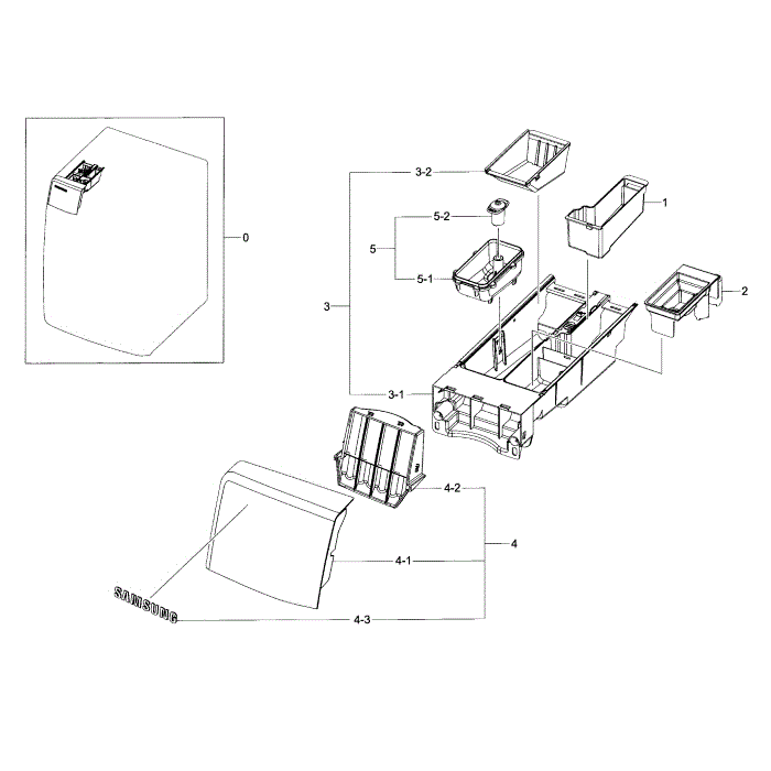 Drawer Diagram and Parts List for WF393BTPARA A2-00 Samsung Washer
