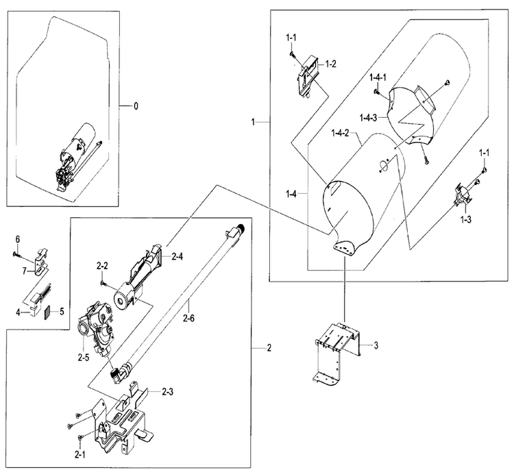 Duct & Burner Diagram and Parts List for DV48J7770GW A2-0000 Samsung Dryer