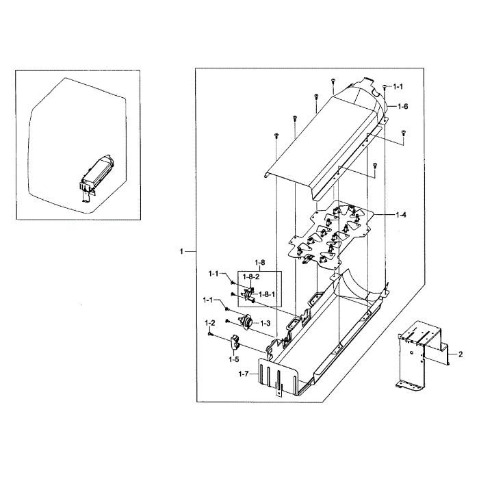 Heater Assembly Diagram and Parts List for DV448AEW XAA-03 Samsung Dryer