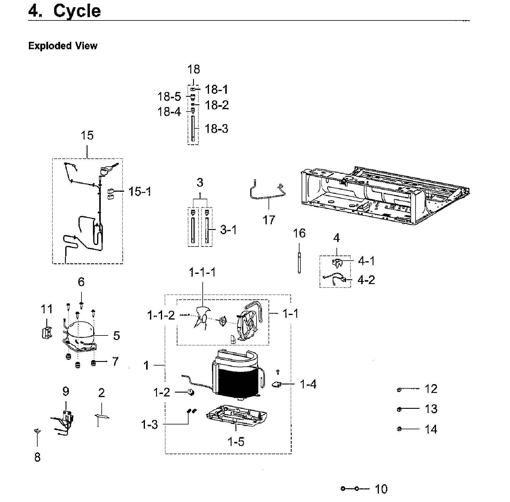 Compressor Diagram and Parts List for RF28K9070SR AA-0001 Samsung Refrigerator