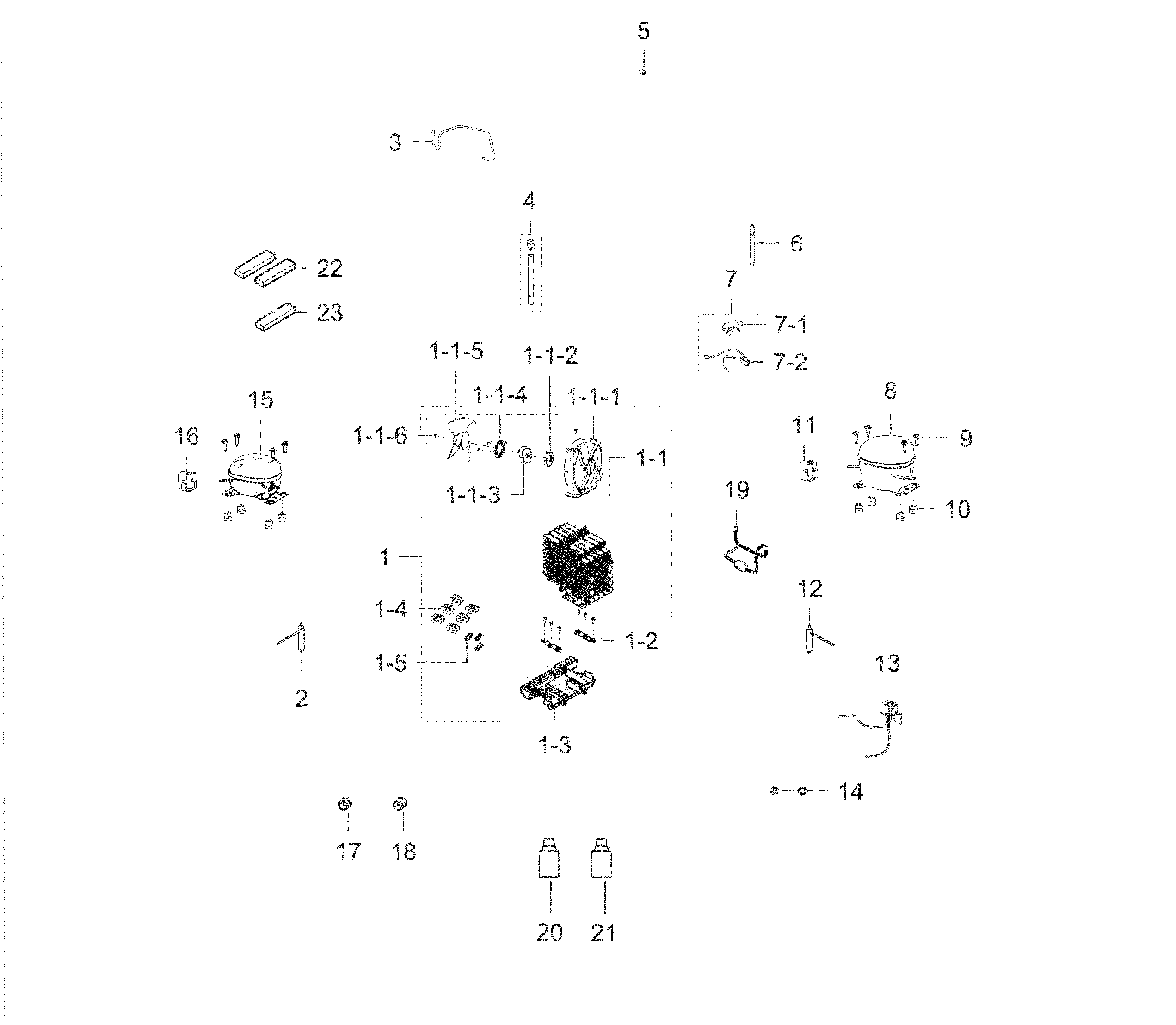 Cycle Diagram and Parts List for RF34H9950S4 AA-0001 Samsung Refrigerator