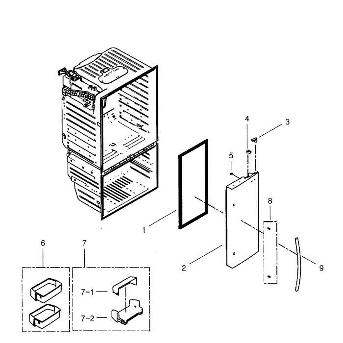 Right Door Diagram and Parts List for RFG29PHDBP XAA-01 Samsung Refrigerator