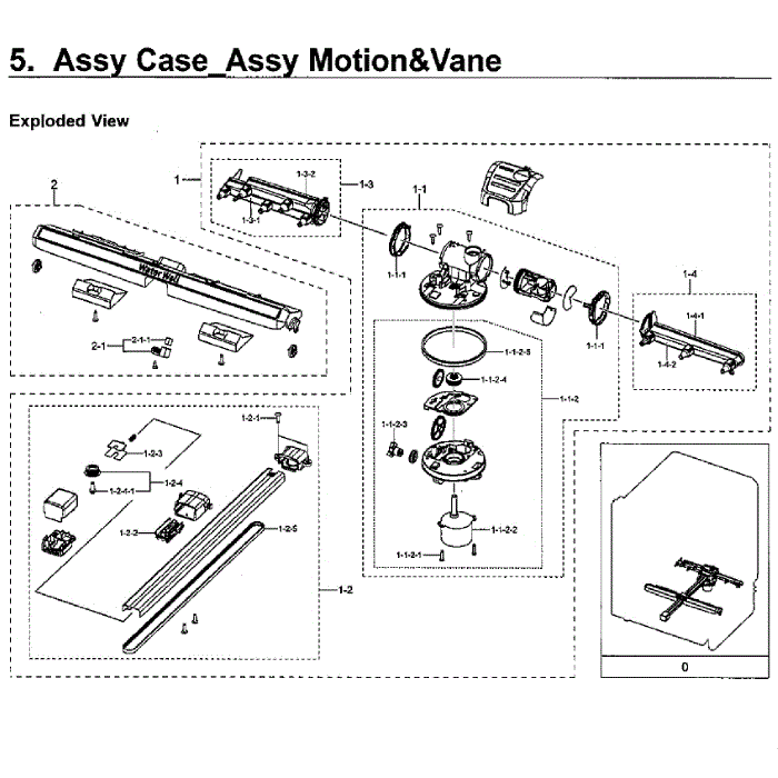 Motion / Vane Diagram and Parts List for DW80M9550US AA-00 Samsung Dishwasher