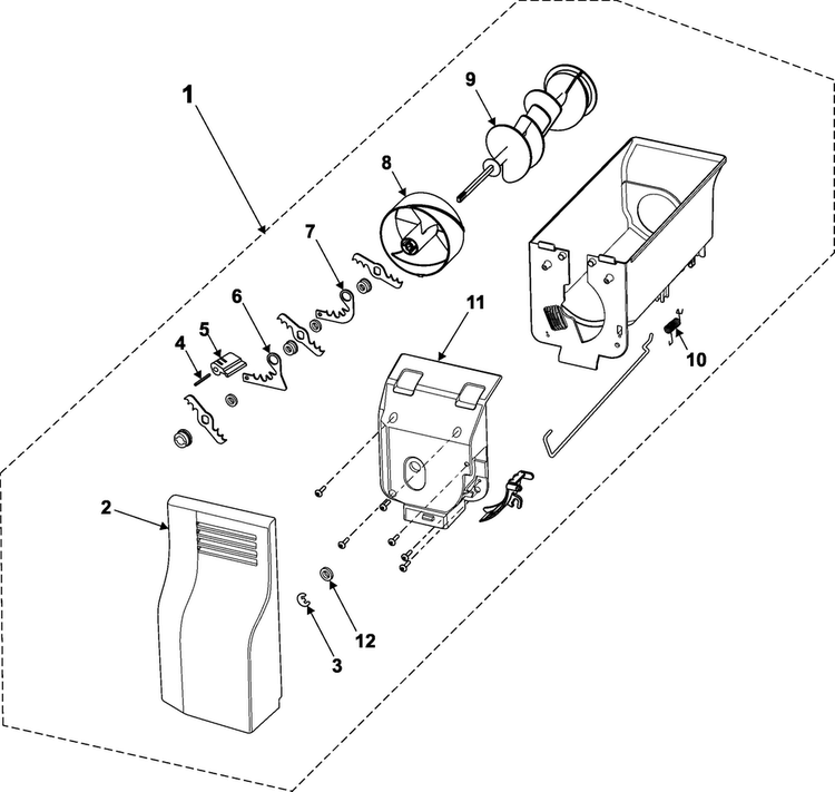 Ice Bin Diagram and Parts List for RS2624WW XAA Samsung Refrigerator