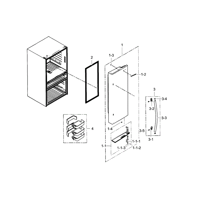 Refrigerator Door R Diagram and Parts List for RF31FMEDBSR AA-02 Samsung Refrigerator