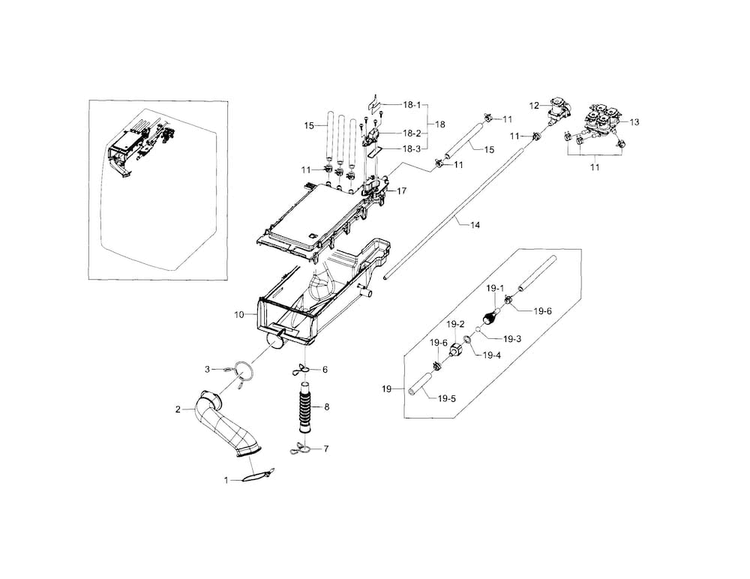 Housing-drawer Diagram and Parts List for WF448AAP XAA-0007 Samsung Washer