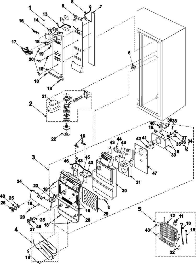 Refrigerator Compartment Diagram and Parts List for RS2666SL XAA Samsung Refrigerator