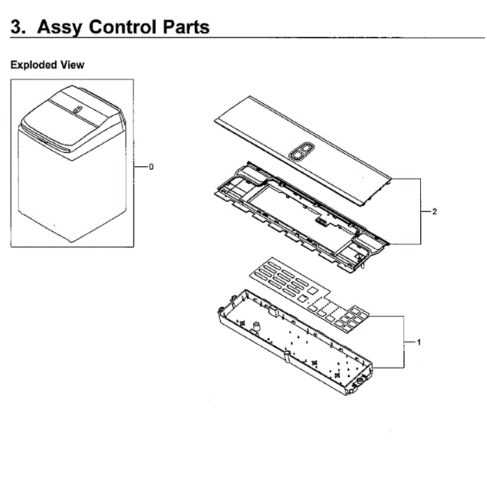Control Diagram and Parts List for WA52M8650AV A4-00 Samsung Washer