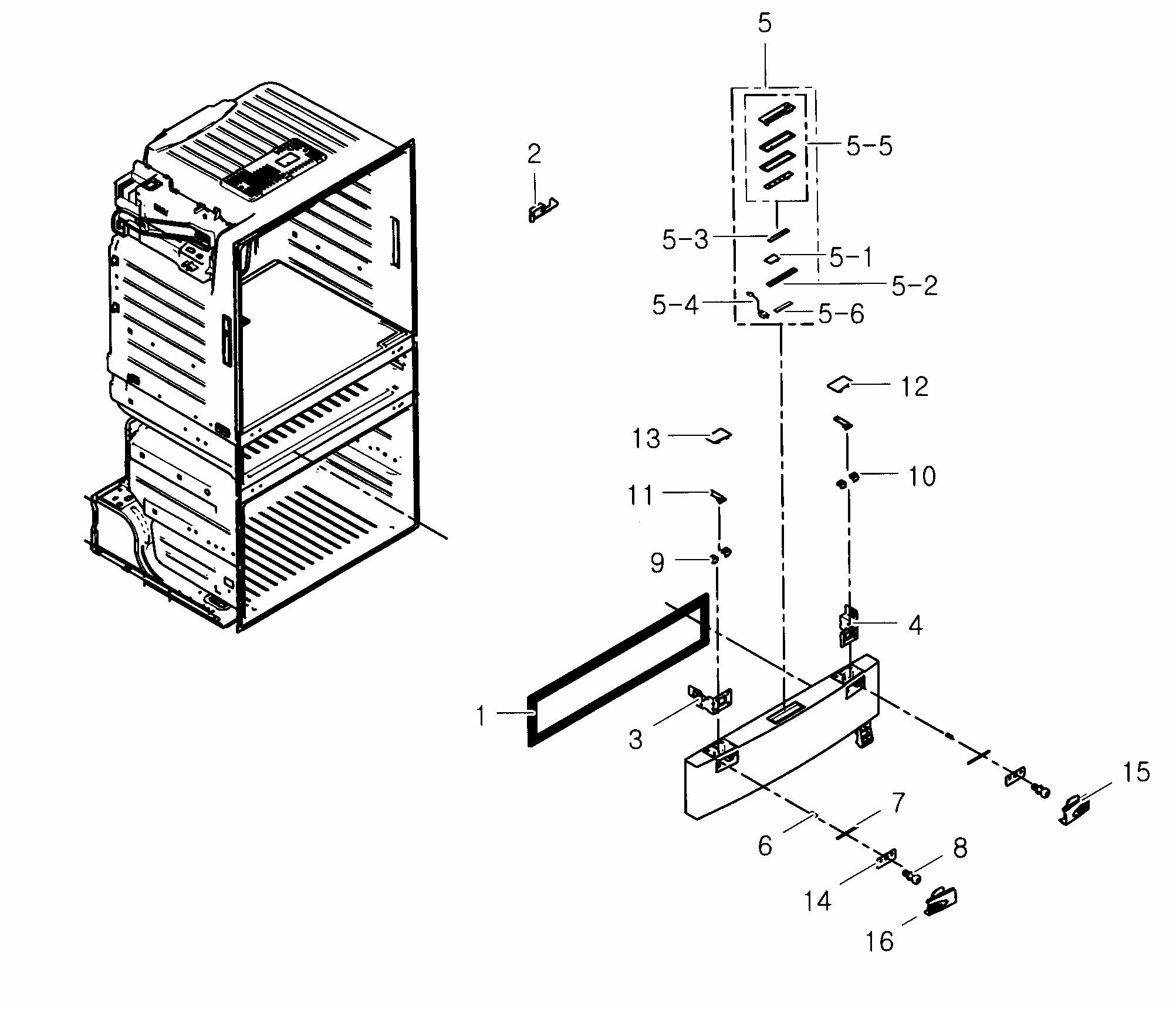 Flexzone Diagram and Parts List for RF25HMEDBWW AA-0003 Samsung Refrigerator