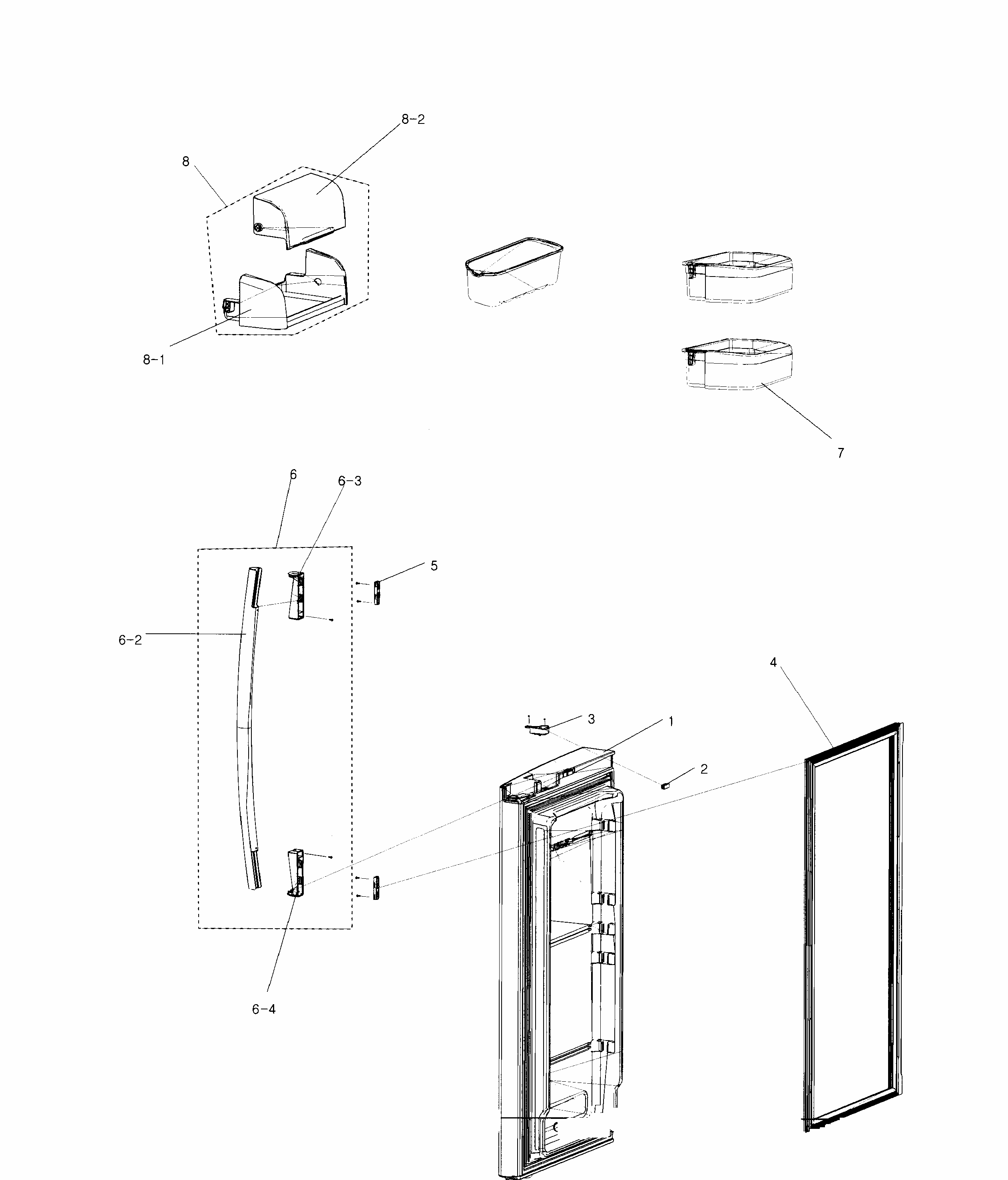 Right Door Diagram and Parts List for RF267ACRS XAA-0000 Samsung Refrigerator