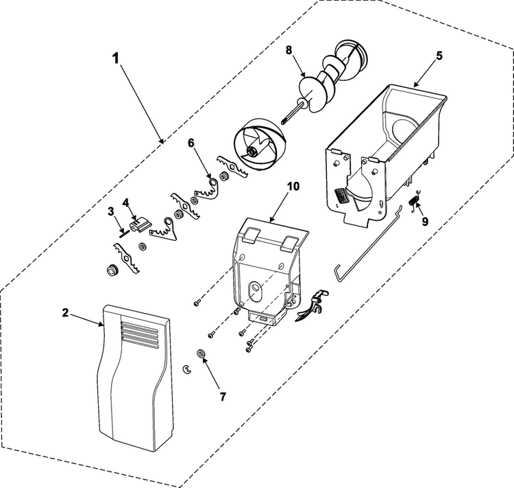Ice Bin Diagram and Parts List for RS257BARB XAA Samsung Refrigerator