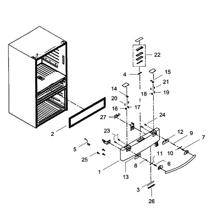 Flexzone Door Diagram and Parts List for RF31FMEDBWW AA-00 Samsung Refrigerator
