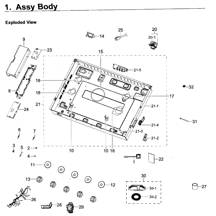 Body Diagram and Parts List for NA36K6550TG AA-00 Samsung Cooktop