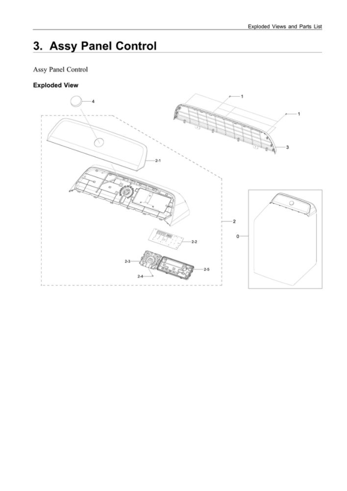 Control Panel Assembly Diagram and Parts List for DVG50R5400V A3-00 Samsung Dryer