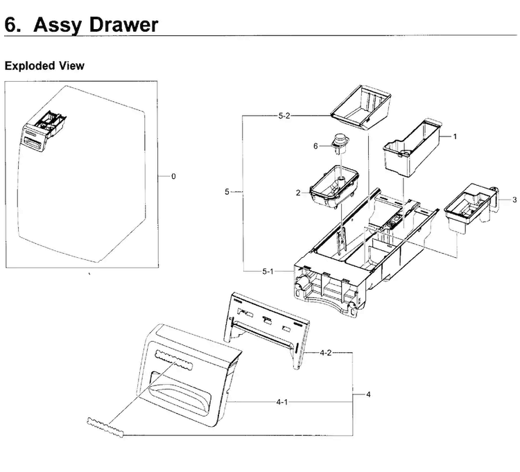 Drawer Diagram and Parts List for WF350ANP XAA-0000 Samsung Washer