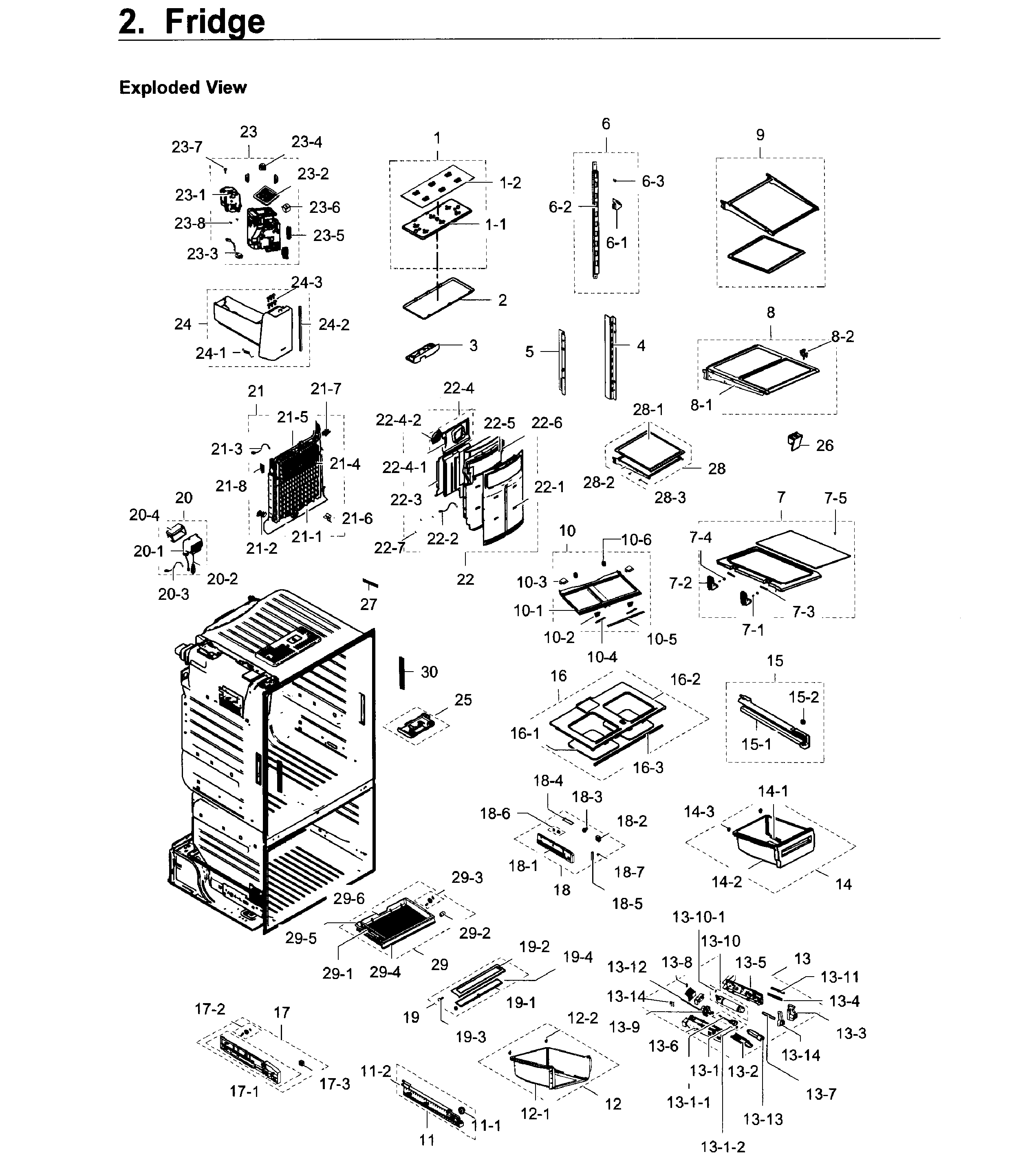 Fridge Diagram and Parts List for RF28HDEDPWW AA-0003 Samsung Refrigerator
