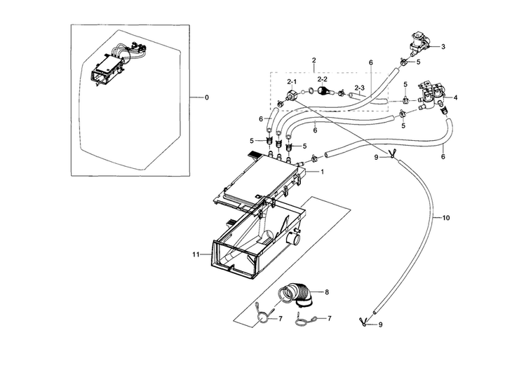 Housing-drawer Diagram and Parts List for WF433BTGJWR A1-0000 Samsung Washer