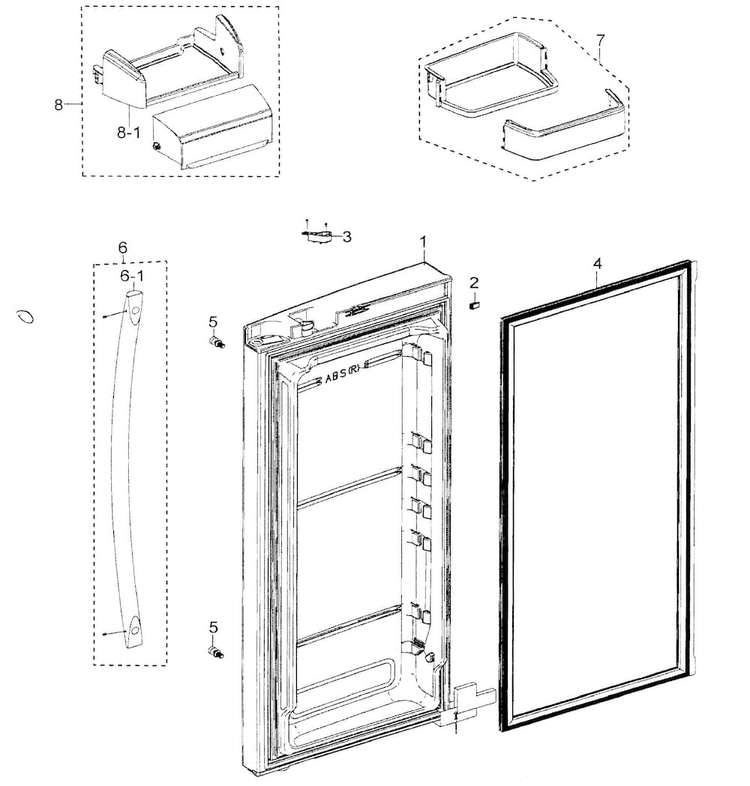Right Door Diagram and Parts List for RFG298AAPN XAA Samsung Refrigerator