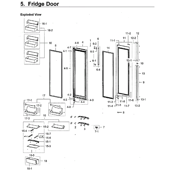 Right Door Diagram and Parts List for RH22H9010SR AA-07 Samsung Refrigerator