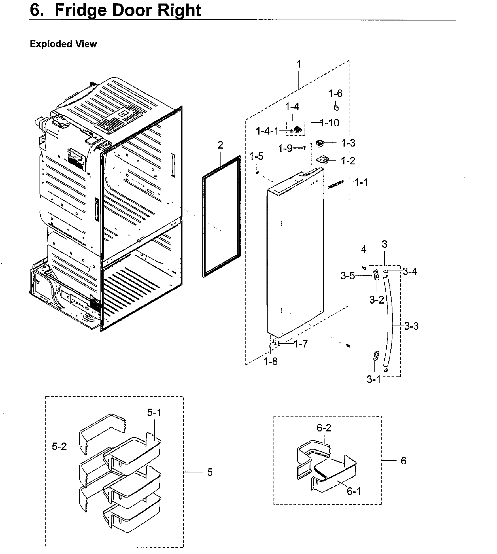 Fridge Door Rt Diagram and Parts List for RF23HCEDBWW AA-0011 Samsung Refrigerator