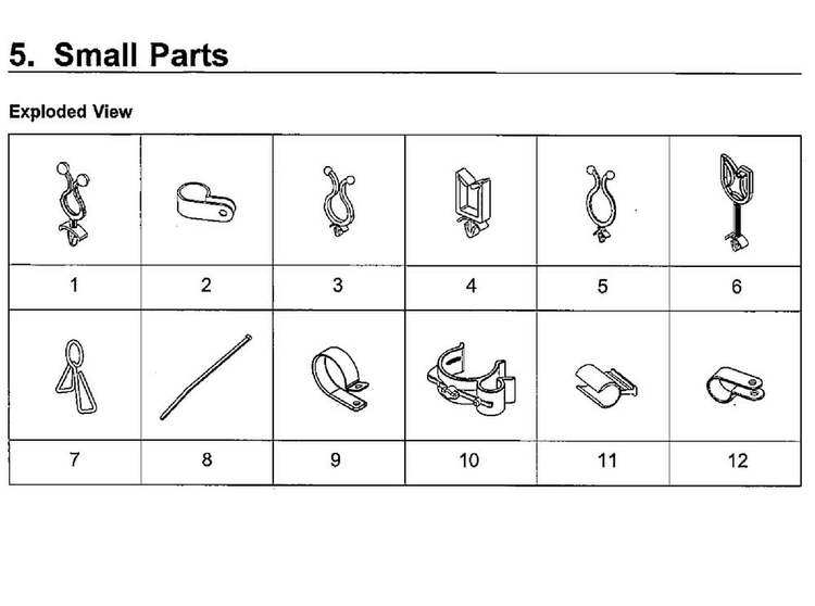 Small Parts Diagram and Parts List for WA5471ABP XAA-0002 Samsung Washer