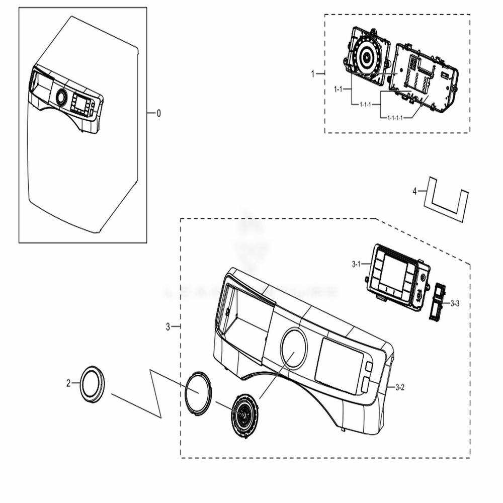 Assembly Panel Control Parts Diagram and Parts List for WF45N5300AV (US)(0000) Samsung Washer