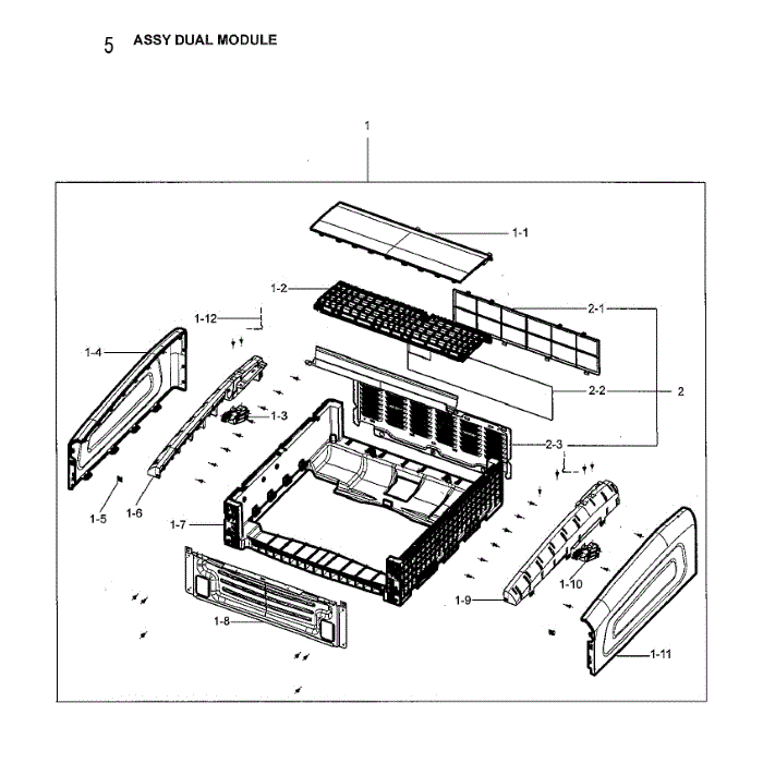 Dual Module Diagram and Parts List for DVE60M9900W A3-00 Samsung Dryer