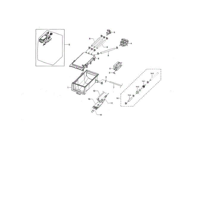 Drawer Housing Diagram and Parts List for WF338AAW XAA-01 Samsung Washer